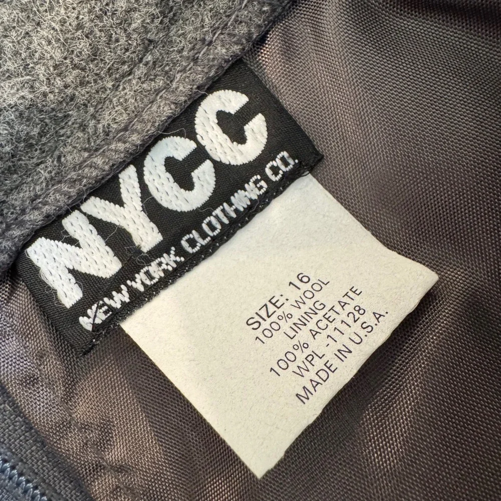 Y2k Vtg NYCC New York‎ Clothing Co. 100% Wool Skirt Size 16 Vintage A-Line USA